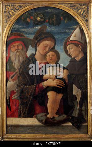 Madone et enfant avec Saint Jérôme et Saint Louis de Toulouse, c1455. Trouvé dans la Collection du Mus&#xe9;e Jacquemart-Andr&#xe9;, Paris. Banque D'Images