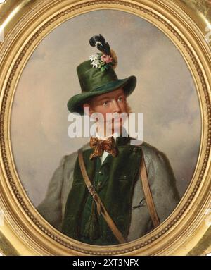 Portrait de l'empereur François-Joseph Ier d'Autriche (1830-1916), en costume de chasse Ischl, c1855. Trouvé dans la Collection de la Collection privée. Banque D'Images