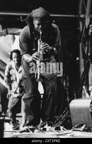 Courtney Pine, Festival de Bishopstock, Devon, 2001. Banque D'Images