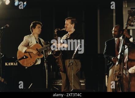 Eddie Jones, Howard Alden, Scott Hamilton, Newport Festival Allstars, North Sea Jazz Festival, la Haye, pays-Bas, 1992. Banque D'Images