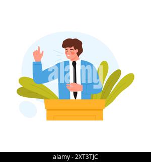 MBTI type de personnalité, haut-parleur extraverti créatif parlant de podium illustration vectorielle Illustration de Vecteur