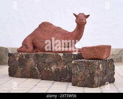 Sculpture de chameau à Tuineje, Fuerteventura, îles Canaries Banque D'Images