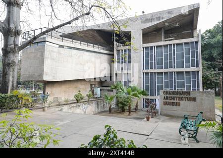 INDE, Chandigarh, le plan directeur de la ville divisée en secteurs a été préparé par l'architecte franco-suisse le Corbusier dans le 1950`, secteur 10, Musée d'architecture de Chandigarh Banque D'Images