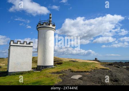 Elie Ness Lighthouse, Elie, Fife, Écosse, Royaume-Uni. Banque D'Images