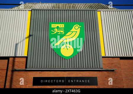 Vue générale à l'extérieur de Carrow Road, Norwich, devant le match de premier tour de la Carabao Cup entre Norwich City et Stevenage. Date de la photo : mardi 13 août 2024. Banque D'Images