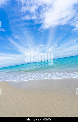 Magnifique plage à la station de Decameron ; partie du côté positif d'Haïti Banque D'Images