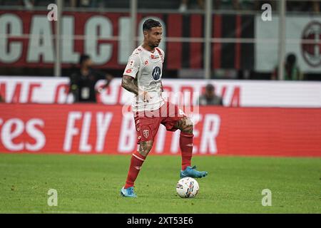 Milan, Italie. 13 août 2024. Izzo de Monza lors du match de football Silvio Berlusconi Trophy (Trofeo Berlusconi) entre Milan et Monza, au stade San Siro de Milan, Italie - mardi 13 août 2024. Sport - Soccer . (Marco Alpozzi/LaPresse) crédit : LaPresse/Alamy Live News Banque D'Images