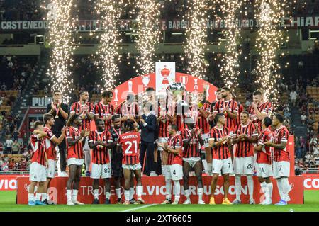 AC Milan remporte le 2Â° Trofeo Silvio Berlusconi - AC Milan-AC Monza - Stadio San Siro lors du Trophée Berlusconi - AC Milan vs AC Monza, match amical de football à Milan, Italie, le 13 août 2024 Banque D'Images