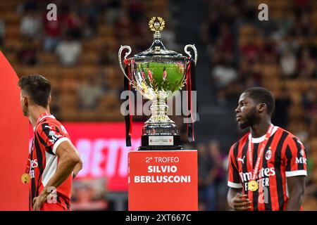 Milan remporte le 2Â° Trofeo Silvio Berlusconi - AC Milan-AC Monza - Stadio San Siro lors du Trophée Berlusconi - AC Milan vs AC Monza, match amical de football à Milan, Italie, le 13 août 2024 Banque D'Images