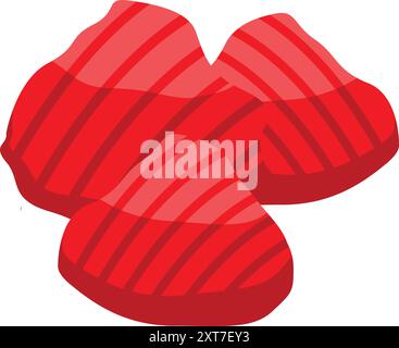 Morceaux de thon grillé avec des rayures du gril Illustration de Vecteur