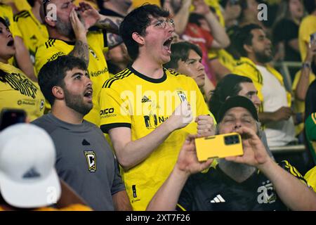 13 août 2024 : les fans de Columbus Crew célèbrent un but contre l'Inter Miami CF lors de la Leagues Cup à Columbus, Ohio. Brent Clark/Cal Sport Media Banque D'Images