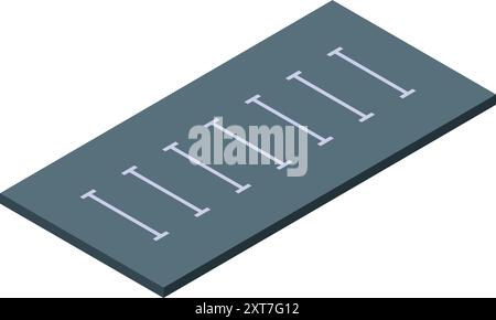 Parking avec marquage routier montrant les places de stationnement disponibles vue isométrique sur fond blanc Illustration de Vecteur