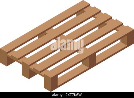 Palette en bois pour le stockage d'entrepôt est utilisé pour le transport Illustration de Vecteur