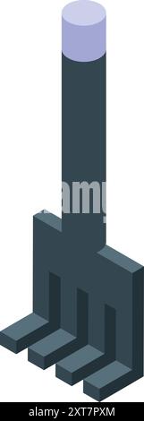 Porte de sécurité de détecteur de métaux détectant l'icône isométrique, grande conception à toutes fins Illustration de Vecteur