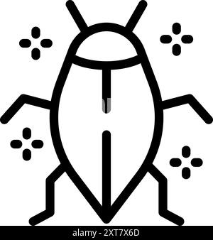 Icône de bug noir simple représentant le débogage logiciel et la correction des erreurs de code Illustration de Vecteur