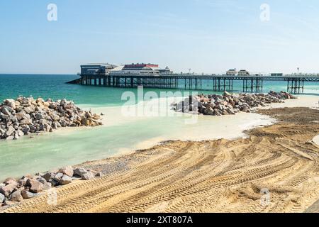 Améliorations de la défense maritime à Cromer Pier (gestion côtière) - Cromer, Angleterre, Royaume-Uni Banque D'Images