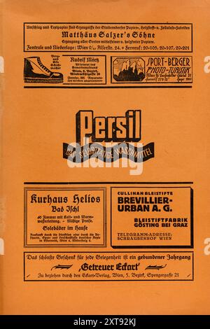 Le fidèle Eckart (Der Getreue Eckart). Magazine bimensuel pour la Maison allemande. Police Fraktur. Juillet 1927. Publicité dans le magazine Banque D'Images