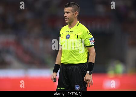 Milan, Italie. 13 août 2024. L'arbitre Antonio Giua regarde pendant le match du Trofeo Silvio Berlusconi à Giuseppe Meazza, Milan. Le crédit photo devrait se lire : Jonathan Moscrop/Sportimage crédit : Sportimage Ltd/Alamy Live News Banque D'Images