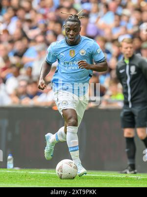 Londres, Royaume-Uni. 10 août 2024. 10 août 2024 - Manchester City v Manchester United - Community Shield - Wembley Stadium. Jérémy Doku de Manchester City en action. Crédit photo : Mark pain/Alamy Live News Banque D'Images