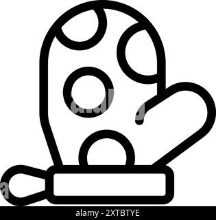 Icône vectorielle simple en noir et blanc représentant une moufle chaude en laine, idéale pour les illustrations sur l'hiver et le temps froid Illustration de Vecteur