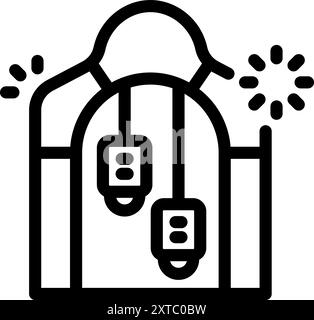 La guirlande de rue avec des ampoules est suspendue et décorant l'entrée d'une arche de ville Illustration de Vecteur