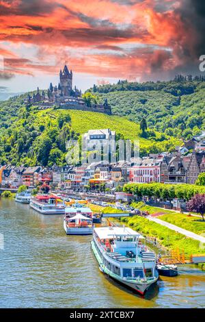 Vieille ville de Cochem, Allemagne Banque D'Images
