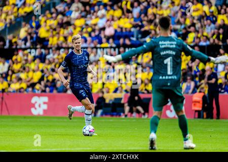 Brondby, Danemark. 11 août 2024. Frederik Tingager (5 ans) d'Aarhus GF vu lors du match de 3F Superliga entre Broendby IF et Aarhus GF au Brondby Stadium. Banque D'Images