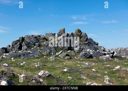 Gros plan approchant le sommet de Cox Tor, Dartmoor, Devon Banque D'Images