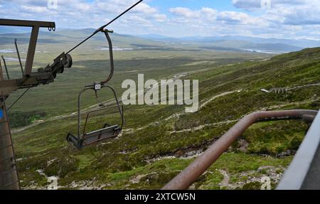 Remontée mécanique de Glencoe en été. Populaire auprès des randonneurs et des vététistes Banque D'Images