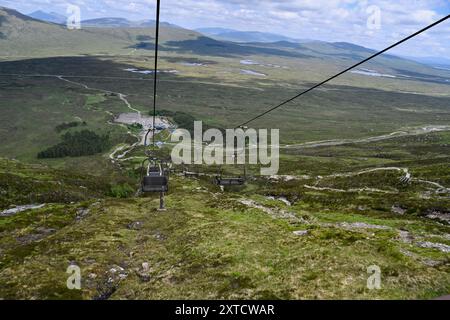 Remontée mécanique de Glencoe en été. Populaire auprès des randonneurs et des vététistes Banque D'Images