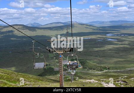 Remontée mécanique de Glencoe en été. Populaire auprès des randonneurs et des vététistes Banque D'Images