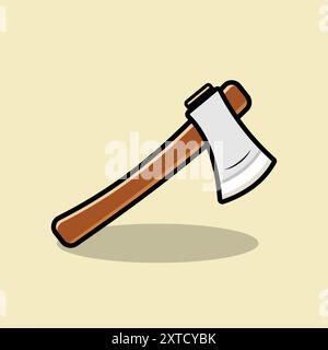 Axe Weapon Cartoon Vector Icon illustration arme Object Icon concept isolé Premium Vector Flat Illustration de Vecteur