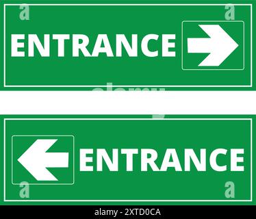 Panneaux d'entrée verts sur fond blanc Illustration de Vecteur