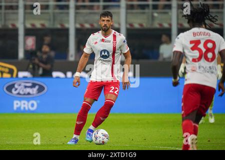 Milan, Italie. 13 août 2024. Pablo mari (AC Monza) pendant le match de football Trofeo Silvio Berlusconi 2024 entre AC Milan et AC Monza le 13 août 2024 au stade San Siro de Milan, Italie - photo Morgese-Rossini/DPPI crédit : DPPI Media/Alamy Live News Banque D'Images