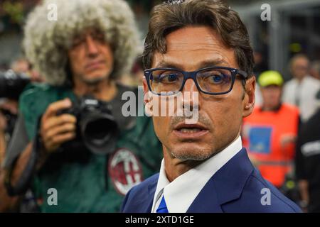 Milan, Italie. 13 août 2024. Pier Silvio Berlusconi pendant le match de football Trofeo Silvio Berlusconi 2024 entre l'AC Milan et l'AC Monza le 13 août 2024 au stade San Siro de Milan, Italie - photo Morgese-Rossini/DPPI crédit : DPPI Media/Alamy Live News Banque D'Images