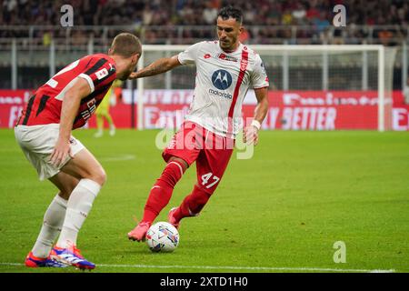 Milan, Italie. 13 août 2024. Dany Mota (AC Monza) pendant le match de football Trofeo Silvio Berlusconi 2024 entre AC Milan et AC Monza le 13 août 2024 au stade San Siro de Milan, Italie - photo Morgese-Rossini/DPPI crédit : DPPI Media/Alamy Live News Banque D'Images