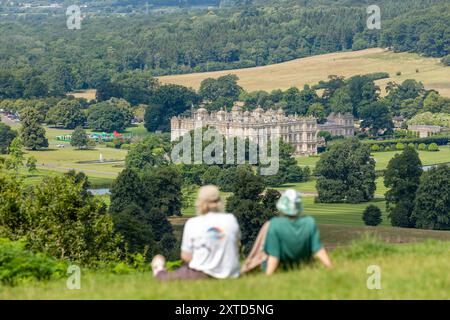 Maison Longleat vue de Prospect Hill, Wiltshire, Angleterre Banque D'Images