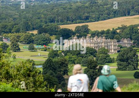 Maison Longleat vue de Prospect Hill, Wiltshire, Angleterre Banque D'Images