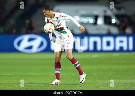 Curitiba, Brésil. 13 août 2024. Esquerdinha de Fluminense lors de la Copa CONMEBOL Libertadores 2024 première manche du match 16 entre Gremio et Fluminense au stade Couto Pereira le 13 août 2024 à Curitiba, Brésil. Photo : Heuler Andrey/DiaEsportivo/Alamy Live News crédit : DiaEsportivo/Alamy Live News Banque D'Images