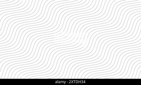 Motif de ligne de contour ondulée diagonale sur fond blanc en résolution 4k. Illustration vectorielle abstraite adaptée au papier peint de bureau, bannière, affiche Illustration de Vecteur