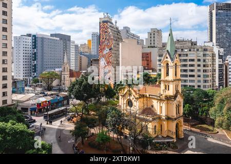 Vue panoramique depuis le quartier Republica. São Paulo, Brésil, 13 août 2024. Banque D'Images