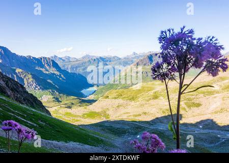 Alpes de Silvretta : réservoir Vermuntsee, vallée de Kromertal, Alpes de Silvretta à Montafon, Vorarlberg, Autriche Banque D'Images