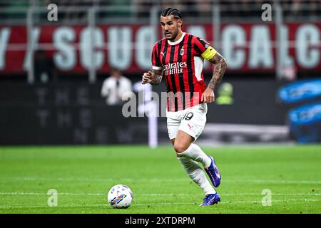 Milan, Italie. 13 août 2024. San Siro Stadium, 13.08.24 : Theo Hernandez (AC Milan) en action lors du Trofeo Berlusconi match entre AC Milan et AC Monza au San Siro Stadium de Milan, Italie Football (Cristiano Mazzi/SPP) crédit : SPP Sport Press photo. /Alamy Live News Banque D'Images