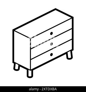 Icône dresser dans le style isométrique. Mobilier et équipement domestiques et de bureau. Illustration de Vecteur