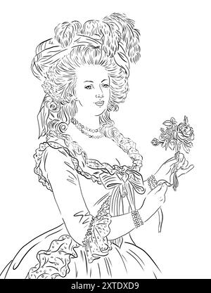 Portrait de Marie Antoinette, célèbre reine de france Banque D'Images