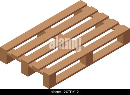 Palette en bois pour le stockage d'entrepôt est utilisé pour le transport Illustration de Vecteur