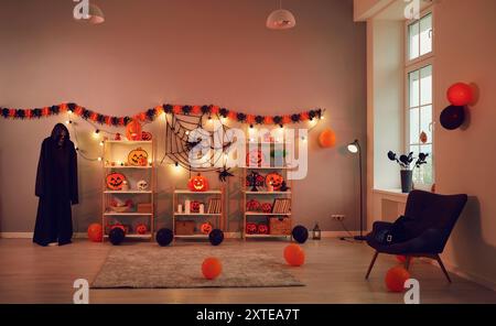 Intérieur décoré lors de la célébration de Halloweens Banque D'Images