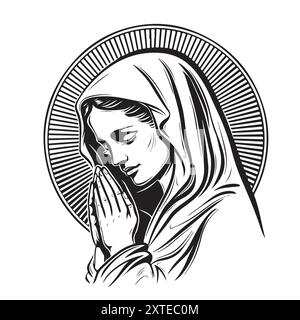 Notre Dame de Fatima vecteur Vierge Marie illustration catholique religieux Illustration de Vecteur