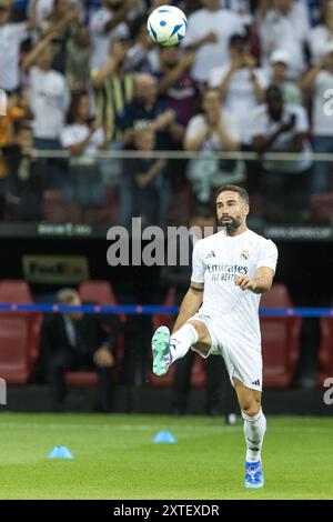Stadion Narodowy, Varsovie, Pologne. 14 août 2024. UEFA Super Cup Football, Real Madrid contre Atalanta ; Dani Carvajal (Real) crédit : action plus Sports/Alamy Live News Banque D'Images
