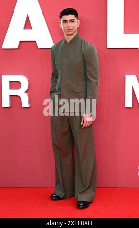 Londres, Royaume-Uni. 14 août 2024. Archie Renaux arrivant au gala britannique de Alien Romulus, Cineworld, Leicester Square. Crédit : Doug Peters/EMPICS/Alamy Live News Banque D'Images